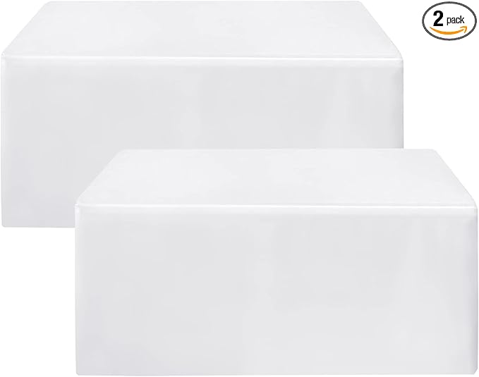 HolidayIdeas 2 Pack Fitted Tableclothes - 60 x 30 Inch - White Rectangle Tablecloths for 5 Foot Tables, Fabric Table Cover Protector for Parties, Holiday Dinner, Wedding, Trade Show