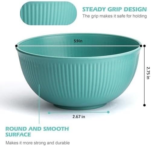 Unbreakable Cereal Bowls, 24 oz, Carbon Black, Reusable Plastic, Lightweight - Image 2