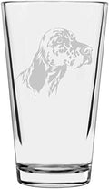 English Setter Customizable Dog Themed Etched All Purpose 16oz Pint Glass