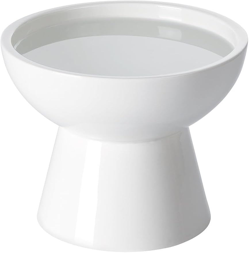 LoeJan Elevated Cat Food and Water Bowls Set, Extra Wide and Raised Ceramic by LoeJan