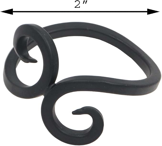 Iron Knotted Napkin Rings Set of 6, Tabletop Decor, Vintage Napkin Ring - Image 5