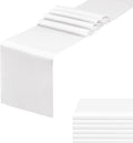 White Table Runners, 12x108 Inches, 6 Pack | Satin, Silk and Smooth Fabric by HMQIANG