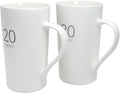 Number Large Coffee Mug Set of 2, Tall White Ceramic Coffee Cup, 20 oz Mug by Momugs