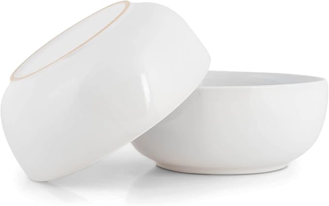 Elanze Designs Bistro Glossy Ceramic 8.5 inch Large Serving Bowls Set of 2 - Image 5