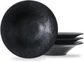 8 Inch Elegant Porcelain Dinner Plates, Round Appetizer Plates, Perfect for Salad, Dessert, Pasta, Snacks,Fruit,Breakfast, Party, Dishwasher & Microwave Safe, Salad Plates Set of 4(Black)