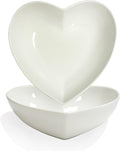 2pcs/Set Porcelain Heart Shaped Deep Salad Plates, 7 inch Cute Heart Bowls by FLORWOD