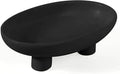 Fruit Bowl Three-Legs Ceramic Fruit Bowl for Kitchen Counter, 10 Inch Fruit Basket Decorative Candy Bowl for Table Décor, Oval Large Bowls Key Bowl Home Table Décor (Black 12 Inch)