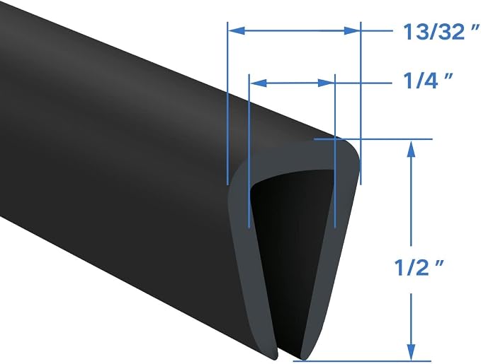 Rubber Edge Trim, 1/4" U Channel Edge Trim, Edge Protector - Image 2