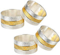 Accmor Napkin Rings, Metal Gold Round Napkin Rings Buckles by Accmor