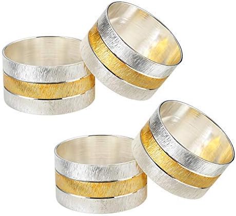 Accmor Napkin Rings, Metal Gold Round Napkin Rings Buckles by Accmor