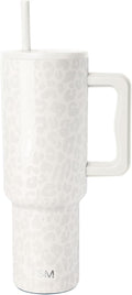 Simple Modern Tumbler with Handle and Straw | 40oz | Leopard | Trek Tumbler by Unknown