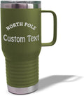 Custom Tumbler Cups with Straw North Pole Social Club Christmas Xmas Coffee Tumbler with Lid Personalized Insulated Travel Mugs Engraved Stainless-Steel 20 Oz Forest Green Personalized Text Here