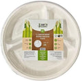 Bagasse 10-Inch 3-Compartment Round Plates, Pack of 25