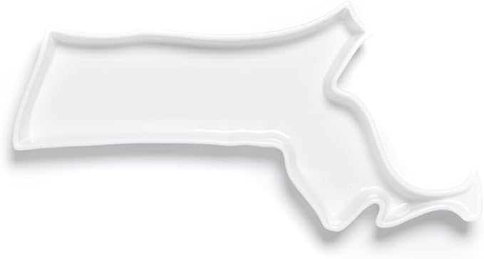 Massachusetts Shaped Baking Dish Serving Platter or Decorative Tray Charming Porcelain Bakeware Oven Microwave and Dishwasher Safe