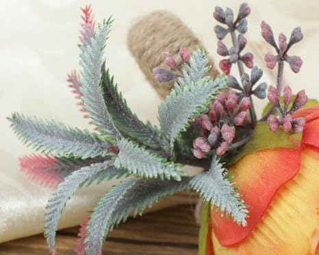 Floral Napkin Rings Set of 6,Rustic Rose Napkin Rings Flower Dinner Napkin Holder for Table Decoration (26#Orange)
