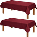 Hiasan 2 Pack Faux Linen Red Square Tablecloth - Wrinkle and Stain Resistant Washable Table Cloth for Kitchen Dining Room Holiday Table Cover for Party Dinner, 70 x 70 Inch
