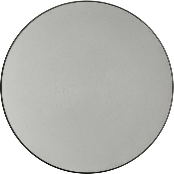 Apollo 11.5 Inch Coupe Melamine Dinner Plates, Matte Grey and Black, Break-Resistant, NSF Listed, Dishwasher Safe, Round, 12 Pack