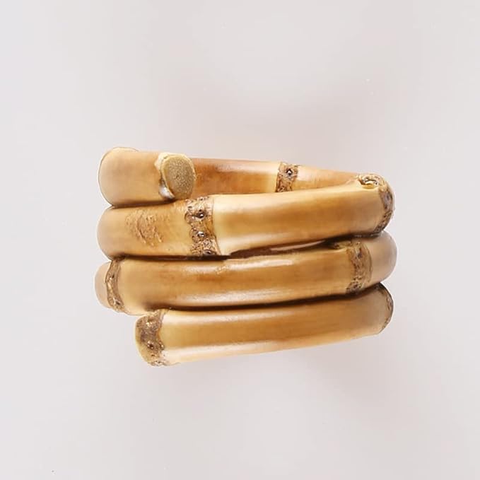 Natural Bamboo Napkin Rings Set of 6, Handmade Rattan Napkin Holder Rings - Image 4