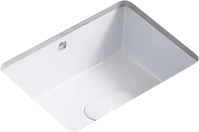 16 Inch Bathroom Vanity SinSmall Undermount Bathroom Sinks Rectangular White Porcelain Vessel Sink Cabinet 15.75" x 11.82" Ceramic Wash Basin Sink With Overflow Tiny Lavamanos Para Baños KINGWONG
