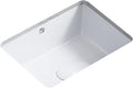 16 Inch Bathroom Vanity SinSmall Undermount Bathroom Sinks Rectangular White Porcelain Vessel Sink Cabinet 15.75" x 11.82" Ceramic Wash Basin Sink With Overflow Tiny Lavamanos Para Baños KINGWONG