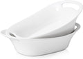 DOWAN Large Serving Bowls with Handles, 60 OZ Oval Serving Platter by DOWAN