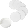 6PCS White PU Leather Cup Holders 4 Inch Leather Round Drink Coasters Spill by QUALITYCALFOVERA