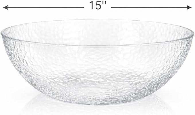 Lillian Collection Hammered Plastic Serving Bowl - Image 3