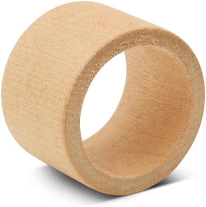 Classic Birch Wood Napkin Rings Set of 6, 1-1/2 inch Farmhouse Napkin Rings Set of 6 for Table Decor, by Woodpeckers