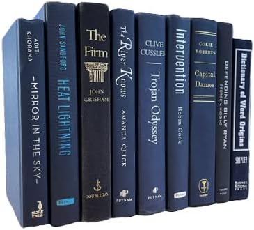 Real Books by Color® (Set of 7, Dark Blue) Decorative Bookshelf Home Decor Shelf Styling Photo Prop