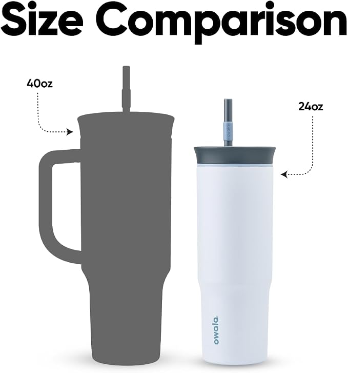 Owala Tumbler Stainless Steel Water Bottle 24 oz The Great Blue | 2-in-1 - Image 6