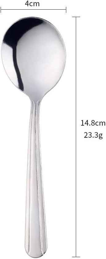 Bouillon Spoons Set of 12, 5.9 Inch Stainless Steel Soup Spoon, Metal Round - Image 7