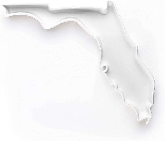 Florida Shaped Baking Dish Serving Platter or Decorative Tray Charming Porcelain Bakeware Oven Microwave and Dishwasher Safe