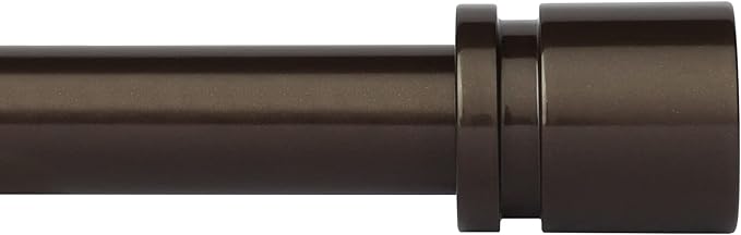 Curtain Rods for Windows 16 to 170 Inches Adjustable Length 1 Inch Diameter Window Curtain Rod with Aluminium End Cap, Antique Bronze