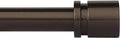 Curtain Rods for Windows 16 to 48 or 60 Inches Max Adjustable Length 1 Inch Diameter Window Curtain Rod with Aluminium End Cap, Antique Bronze