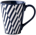 Ceramic Mug 15 Ounce Blue and White Zebra Stripe 3D Embossed Mug, Large Coffee by Tvvtuww