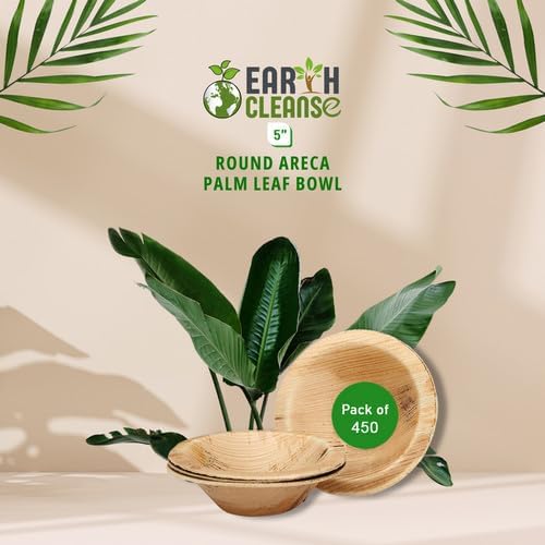 5" Round Areca Palm Leaf Bowl, 450 Pack