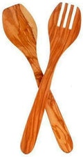 Eddington Italian Olive Wood Salad Server, Handcrafted in Europe, 2-Piece Set by Unknown