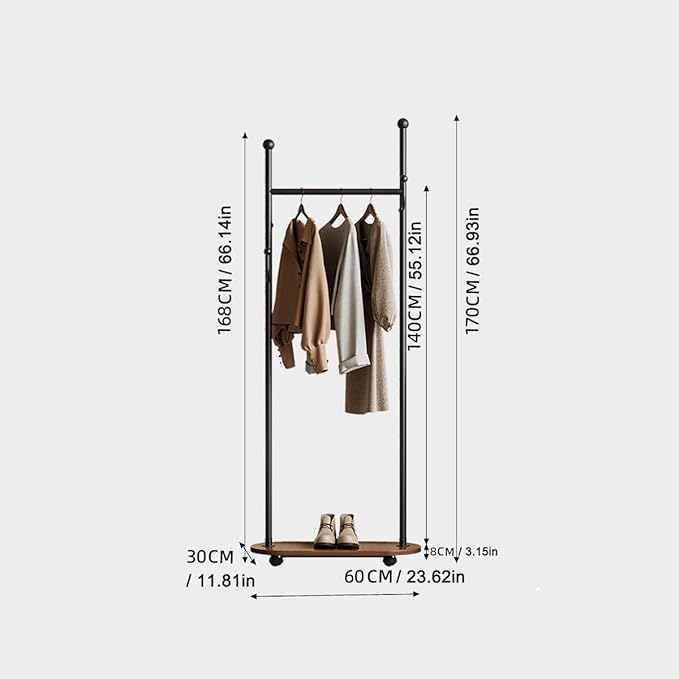 Cactus shaped Freestanding Metal Coat Rack Stand Modern Organizer for Scarf Jacket Hat Bags Ideal for Home Entryway Bedroom Corner Stable and Moveable (Black)