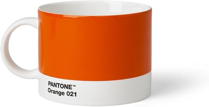 Pantone Tea Cup Porcelain, 475 ml, Porcelain, Orange 021, 10.4 x 10.4 x 8 cm