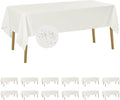 Fokitut 12 Pack Waterproof Rectangle Tablecloth, 60x102 Inch, Stain Resistant and Wrinkle Polyester Table Cloth, Fabric Table Cover for Kitchen Dining, Wedding, Party, Holiday Dinner-Ivory