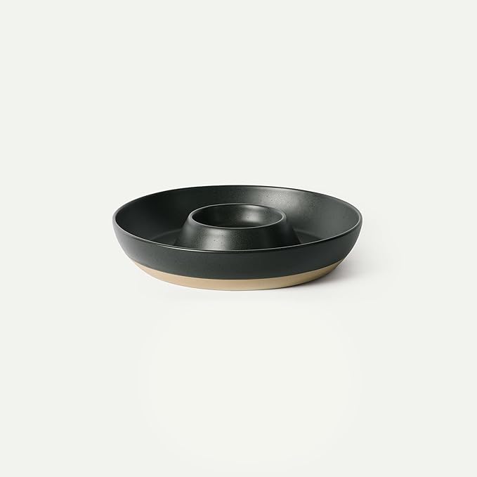 MORA Ceramic Chips and Dip Serving Tray: Large Divided Party Bowl Set by MORA