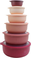 COOK WITH COLOR Prep Bowls with Lids- Wide and Deep Nesting Plastic Small by CookwithColor