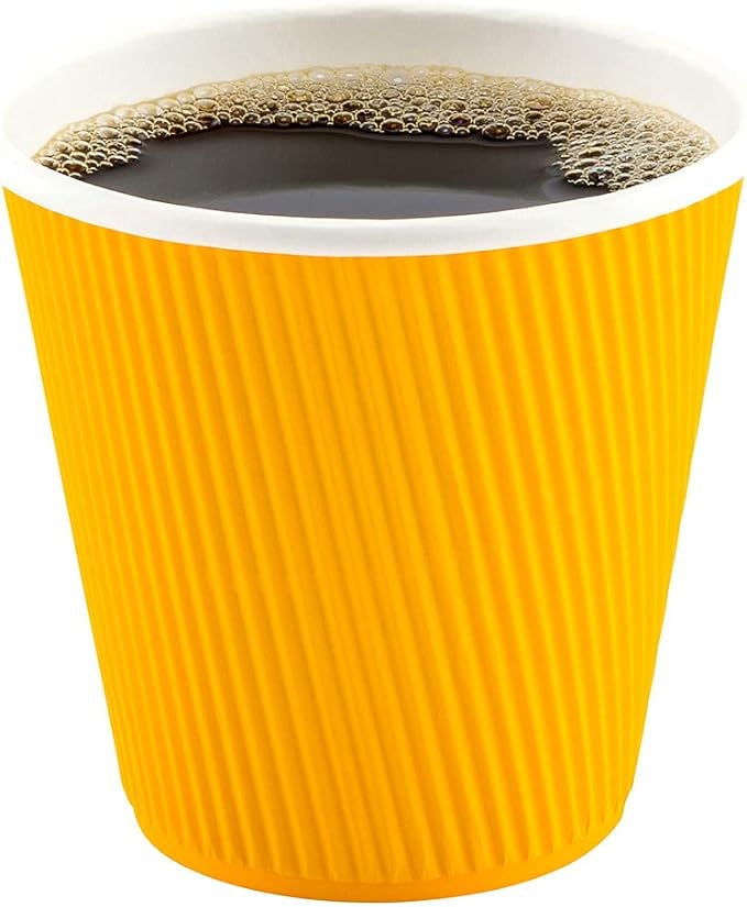Restaurantware 8 Ounce Double Wall Disposable Coffee Cups, 500 Insulated Yellow - Image 7