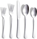 Matte Silverware Set with Steak Knives, 20-Piece Stainless Steel Flatware Set by Joincook