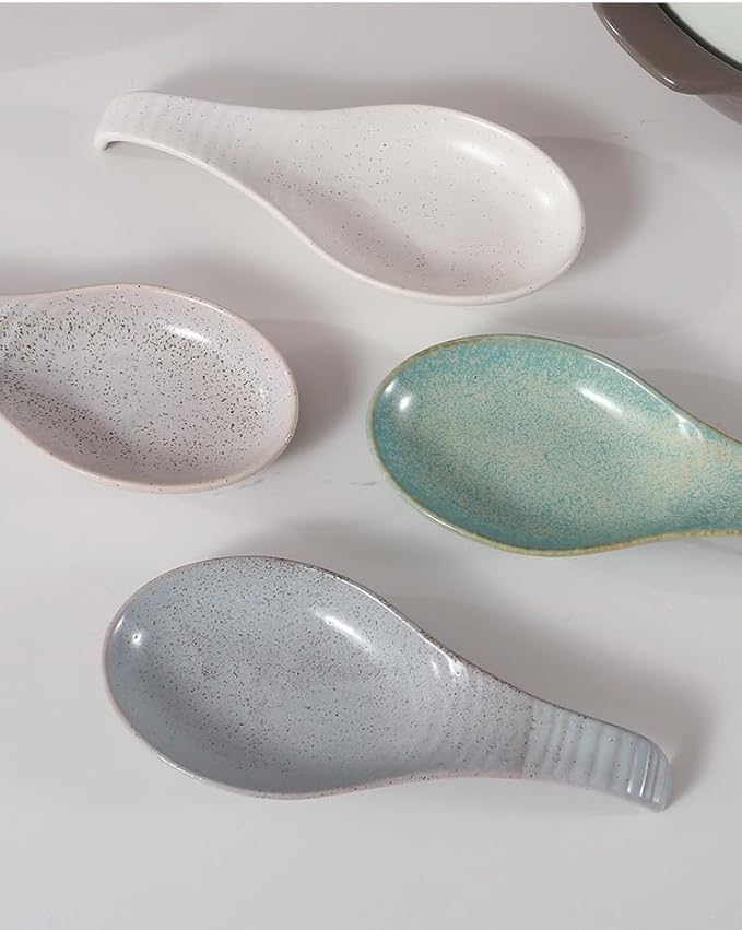 Spoon Rest for Stove Top, Ceramic Spoon Holder Large 9 Inches, Spault Rest for Kitchen Counter Coffee Spoon Holder Cooking Utensil Rest, Farmhouse Kitchen Décor, Christmas Gift, Green
