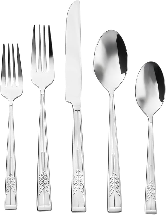 Frank Lloyd Wright Tree of Life 18/10 Stainless Steel 20pc. Flatware Set