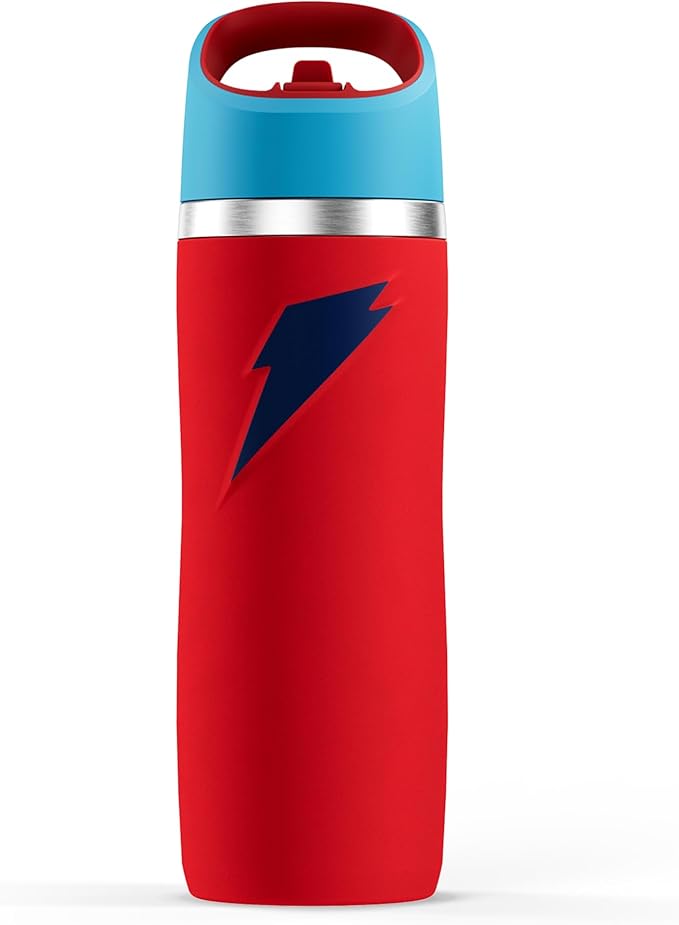 Gatorade 'Overtime' 32oz Stainless Steel Water Bottle, Straw Cap, Red/Blue