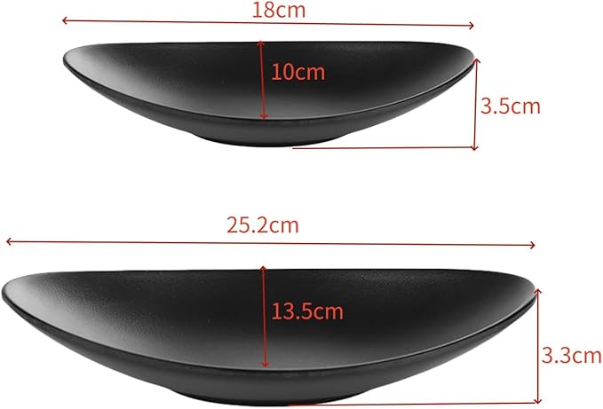 2 Pcs A5 Melamine Jewelry Dish Trinket Tray oval Trays Black Accessory Organizer Bowl
