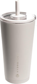 HydroJug Everyday Tumbler 20 oz – Ceramic-Lined Insulated Tumbler with Straw and Soft-Touch Lid, Cup Holder Friendly, Double-Wall Vacuum Insulation, Reusable Travel Cup – Linen