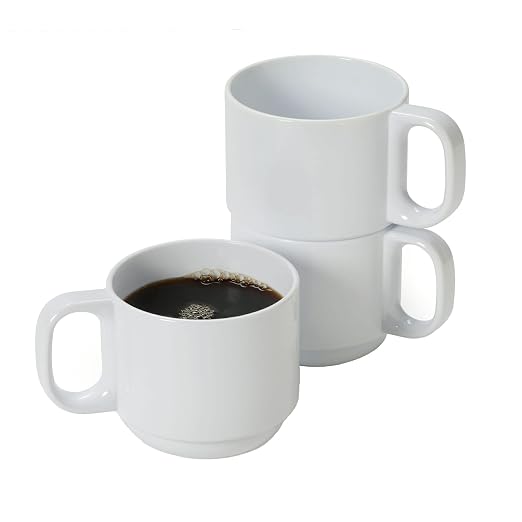 G.E.T. TM-1408-W White 8 oz. Tritan Plastic Stacking Mugs by Unknown